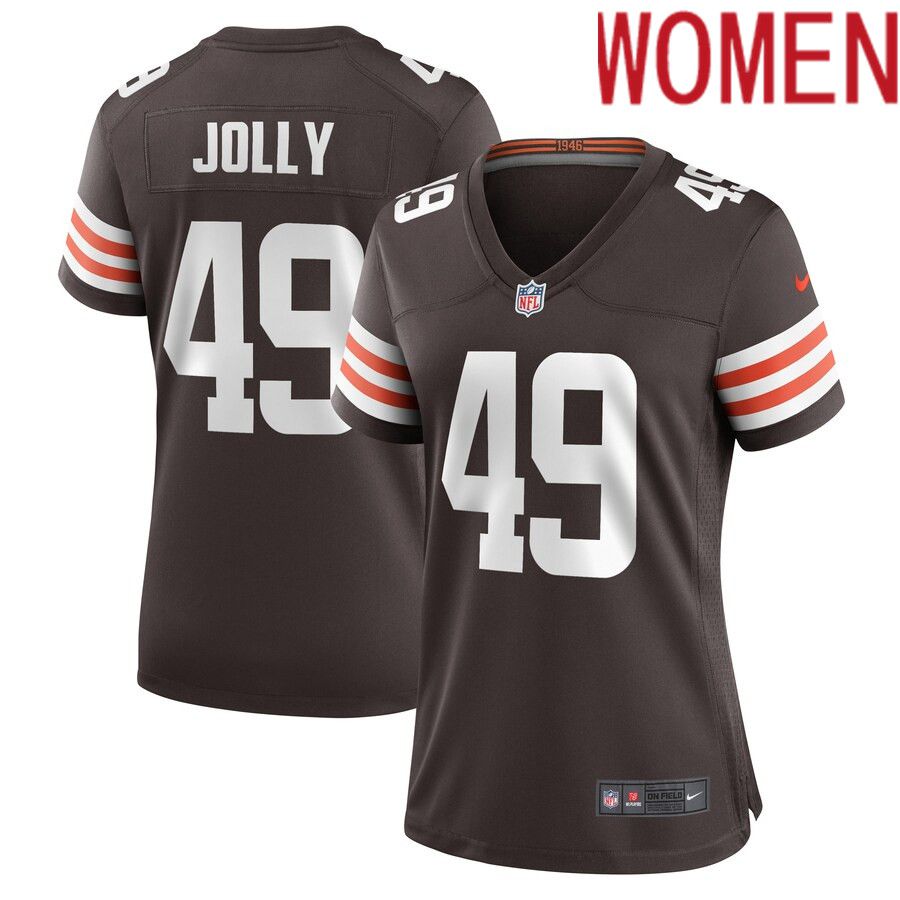 Women Cleveland Browns #49 Shaun Jolly Nike Brown Game Player NFL Jersey->women nfl jersey->Women Jersey